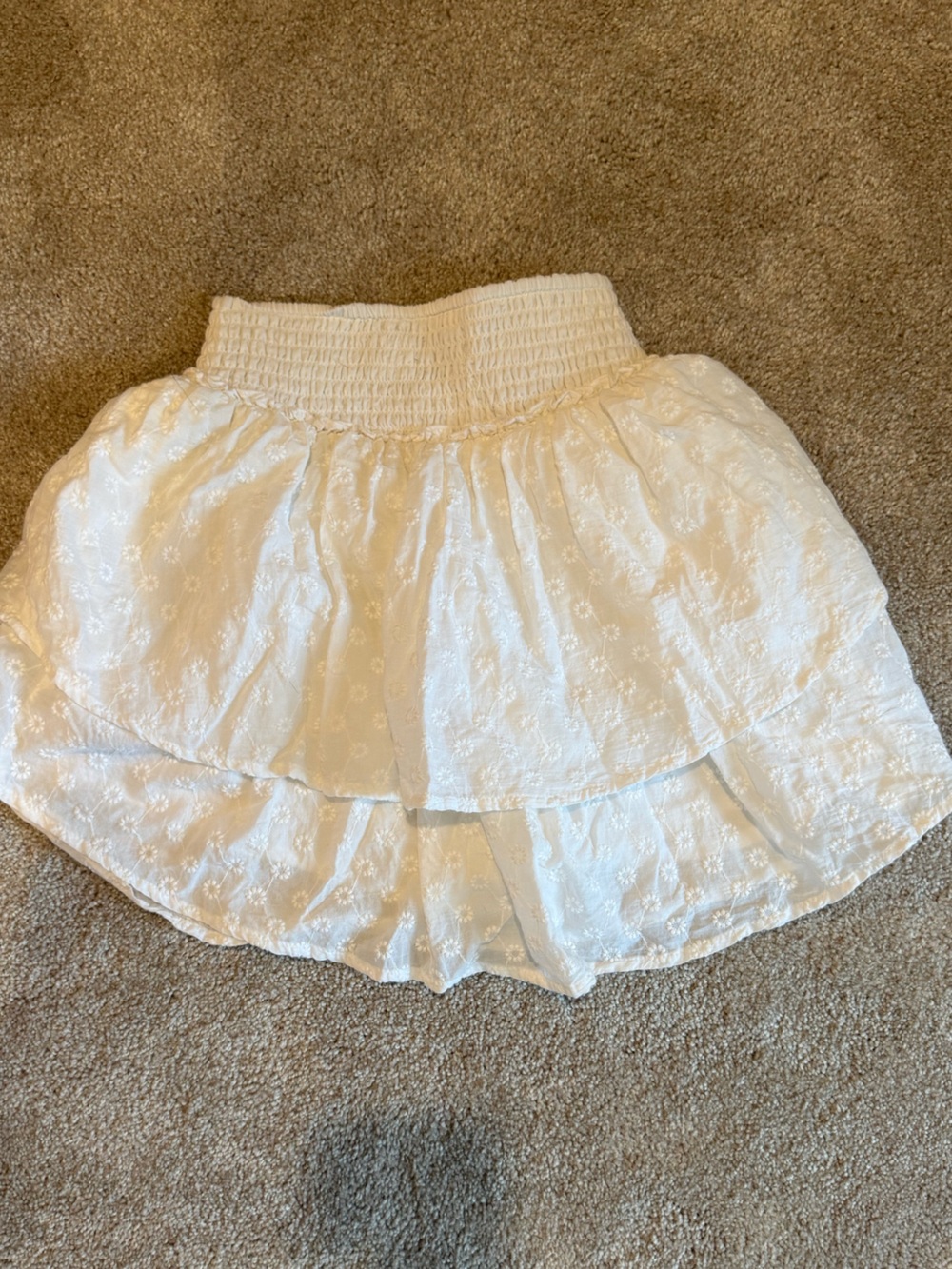Hollister White Eyelet Tiered Skirt